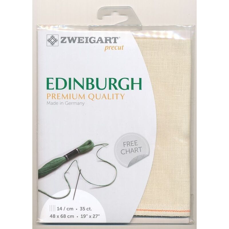 Zweigart Edingburgh 3217.222 CREAM/IVORY, 36Ct/14St Precut 48x68cm Linen