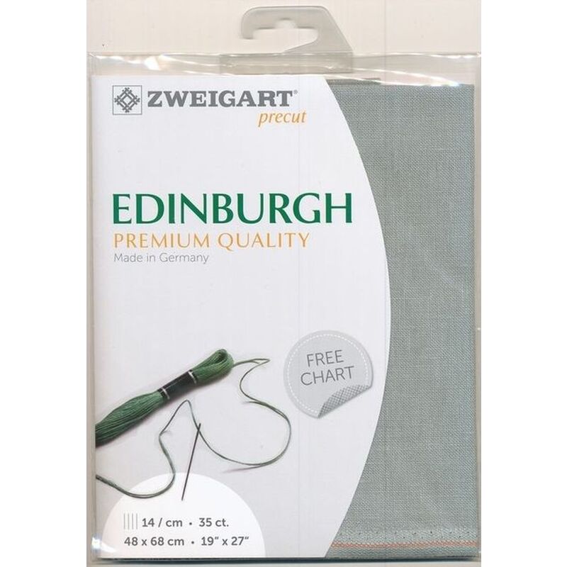 Zweigart Edingburgh 3217.7094 SMOKE BLUE, 36Ct/14St Precut 48x68cm Linen