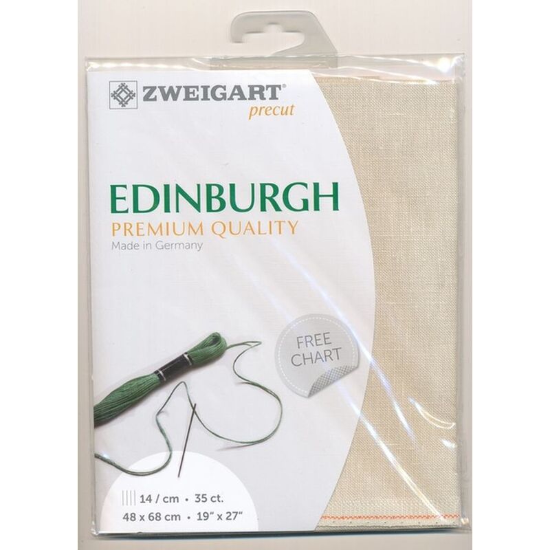 Zweigart Edingburgh 3217.770 PLATINUM, 36Ct/14St Precut 48x68cm Linen