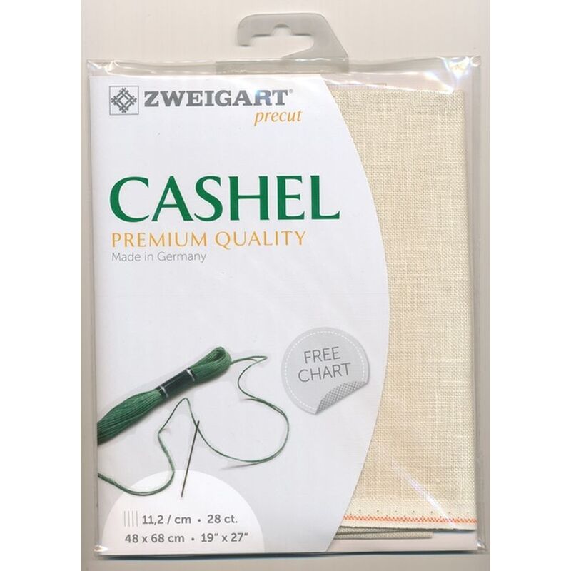 Zweigart Cashel 3281.222 CREAM/IVORY 28Ct/11.2St Precut 48x68cm Linen