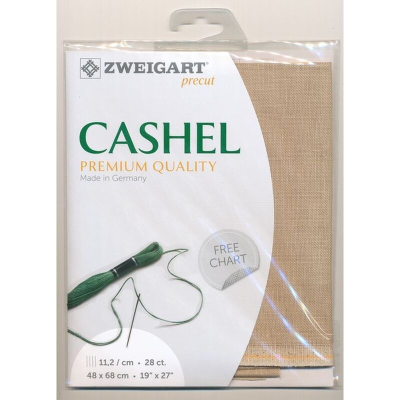Zweigart Cashel 3281.309 LIGHT MOCHA 28Ct/11.2St Precut 48x68cm Linen