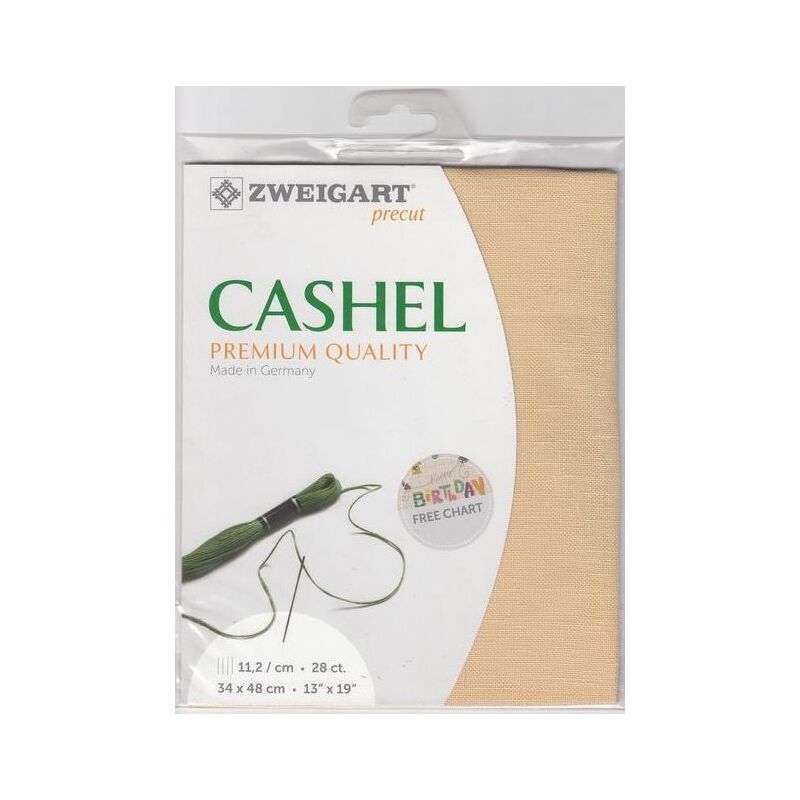 Zweigart Cashel 3281.322 SAND 28Ct/11.2St Precut 48x68cm Linen