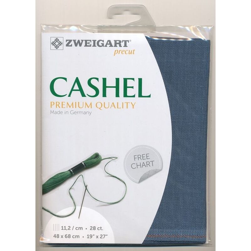 Zweigart Cashel 3281.578 SPRUCE BLUE 28Ct/11.2St Precut 48x68cm Linen