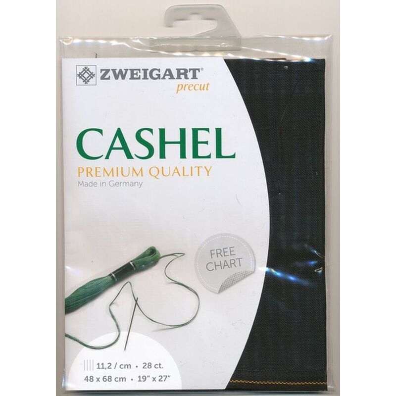 Zweigart Cashel 3281.720 BLACK 28Ct/11.2St Precut 48x68cm Linen