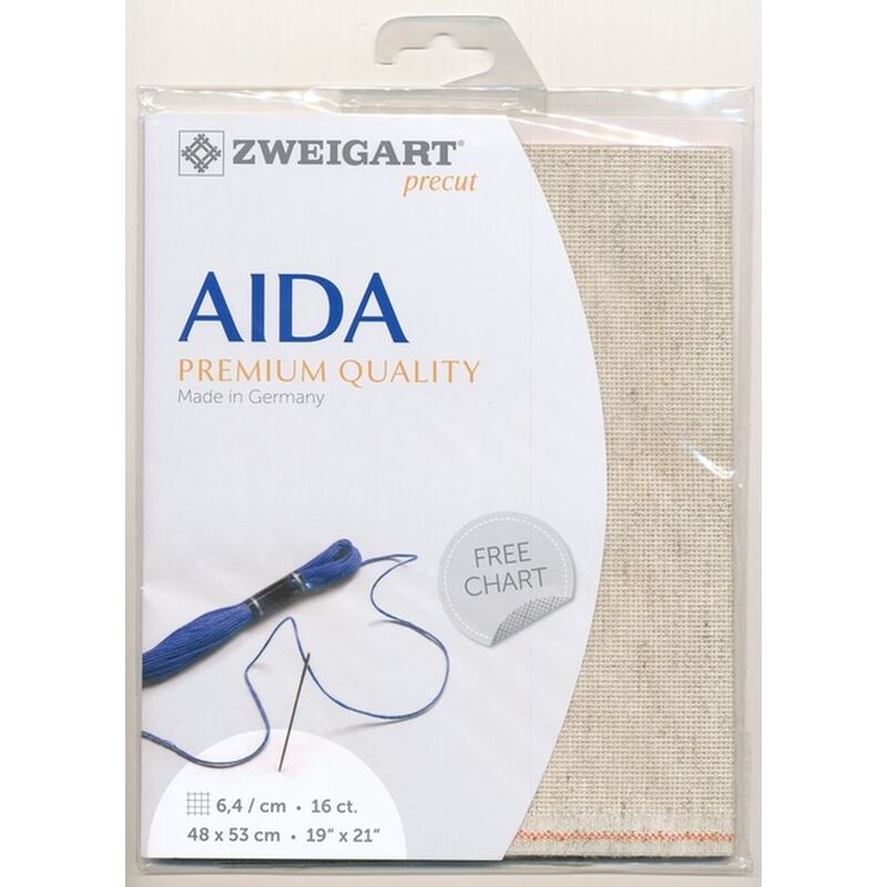 Zweigart Aida Rustico 3321, 16Ct/6.4St, 48x53cm Cott/Visc/Lin 44/39/17