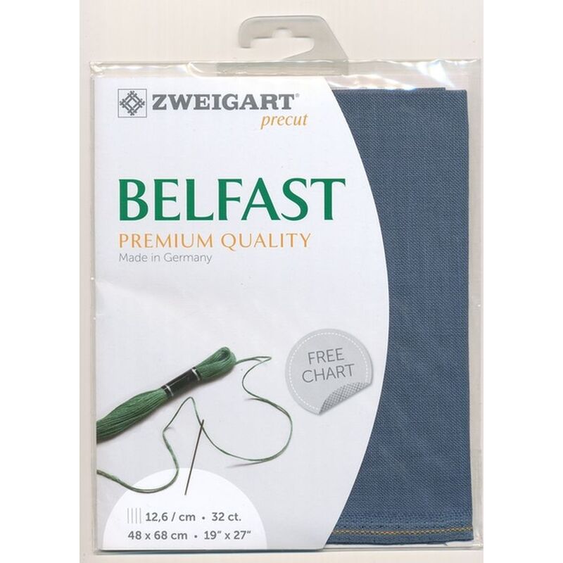 Zweigart Precut Belfast 3609.578 SPRUCE BLUE, 32Ct/12.6St 48x68cm Linen