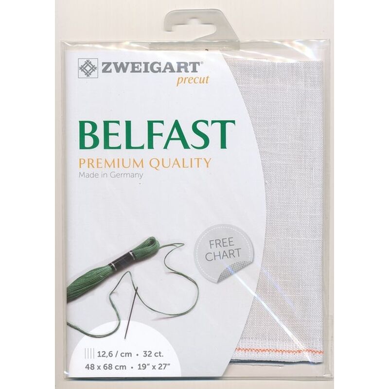 Zweigart Precut Belfast 3609, 32Ct/12.6St 48x68cm Linen Silvery Moon