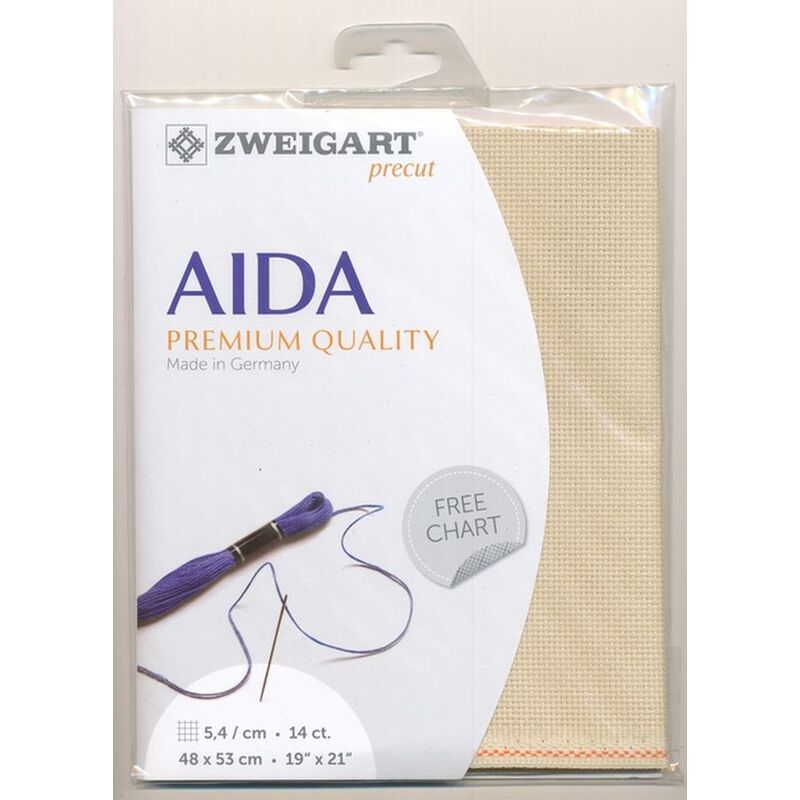 Zweigart Precut Aida 3706.3130 Beige, 14Ct/5.4St 48x53cm Cotton