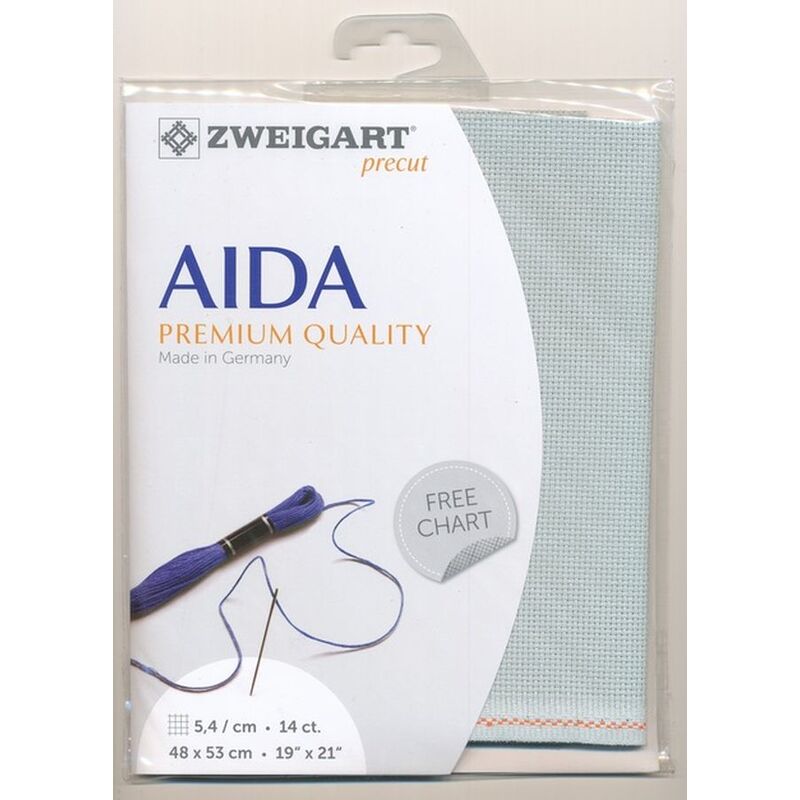 Zweigart Precut Aida 3706.718 Confederate Grey, 14Ct/5.4St 48x53cm Cotton