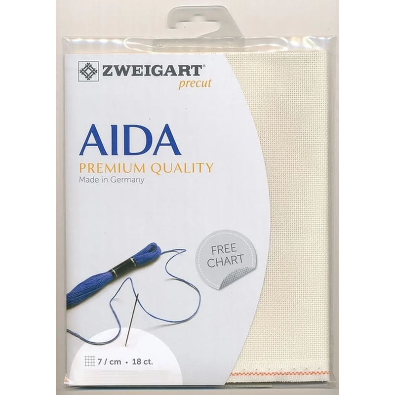 Zweigart Precut Aida Fine 3793.264 ECRU, 18Ct/7St 36x48cm Cotton