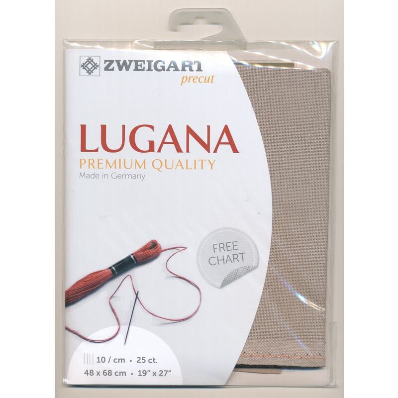 Zweigart Precut Lugana 3835.3021 STONE, 25Ct/10St 48x68cm Cott/Visc 52/48