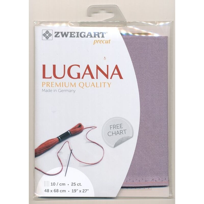 Zweigart Precut Lugana 3835, 25Ct/10St 48x68cm Cott/Visc 52/48 Purple Passion