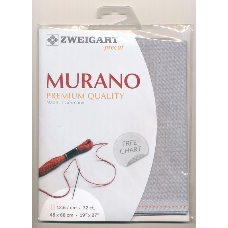 Zweigart Precut Murano #3984.705 PEARL GREY, 32Ct/12.6St 48x68cm Evenweave