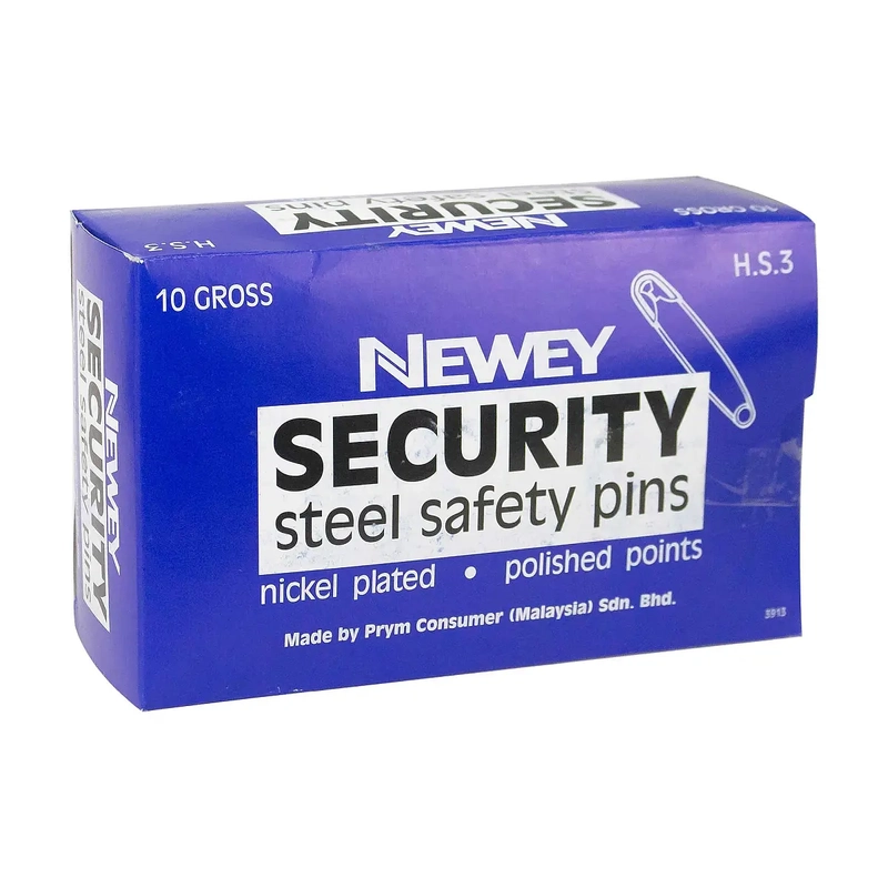 Newey Bulk Safety Pins 52mm, Nickle Plated Steel, 10 Gross Box