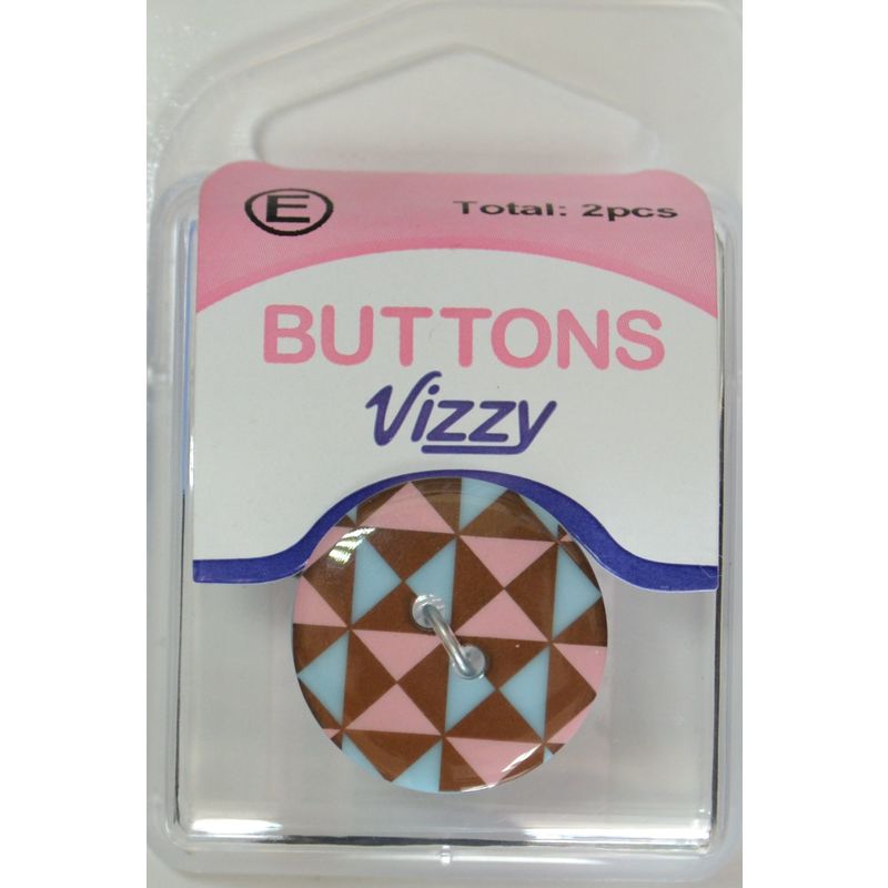 Vizzy Buttons, 2 Hole 23mm, Multicolour, Pack of 2 Buttons, HB5836.51