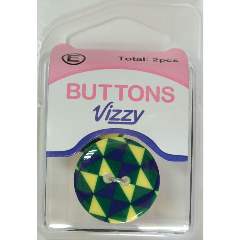Vizzy Buttons, 2 Hole 23mm, Multicolour, Packet of 2 Buttons, HB5836.52