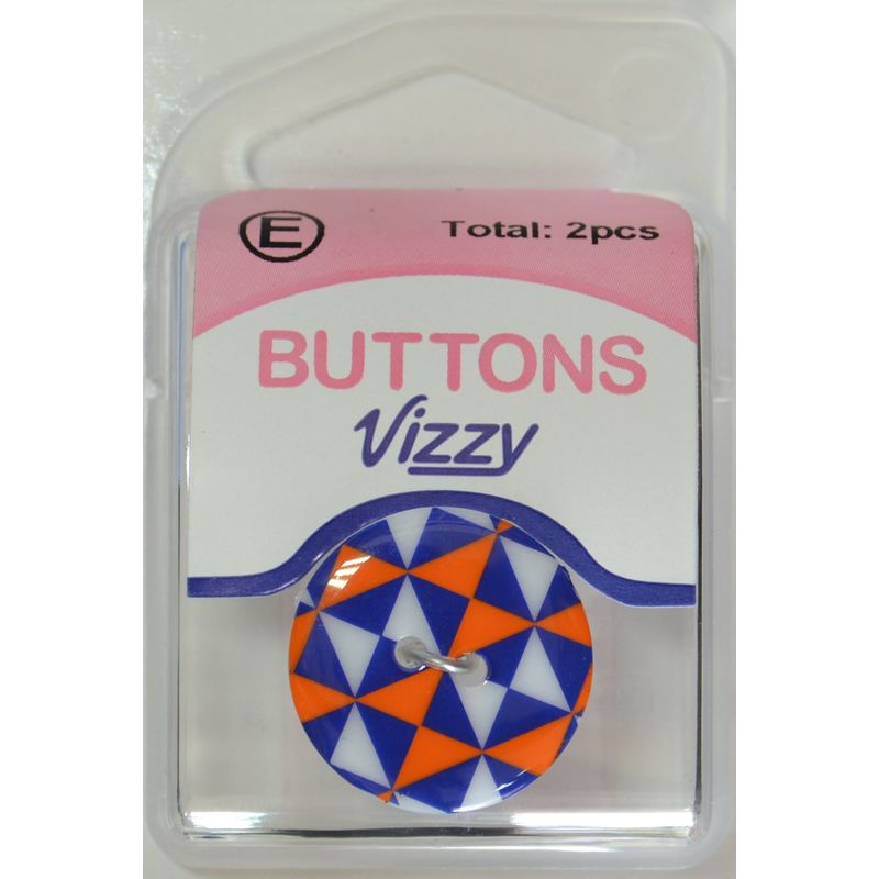 Vizzy Buttons, 2 Hole 23mm, Multicolour, Packet of 2 Buttons, HB5836.53