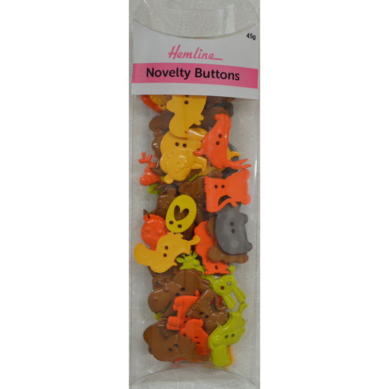 Hemline Buttons, Novelty Buttons, 45g Net, ANIMAL Buttons