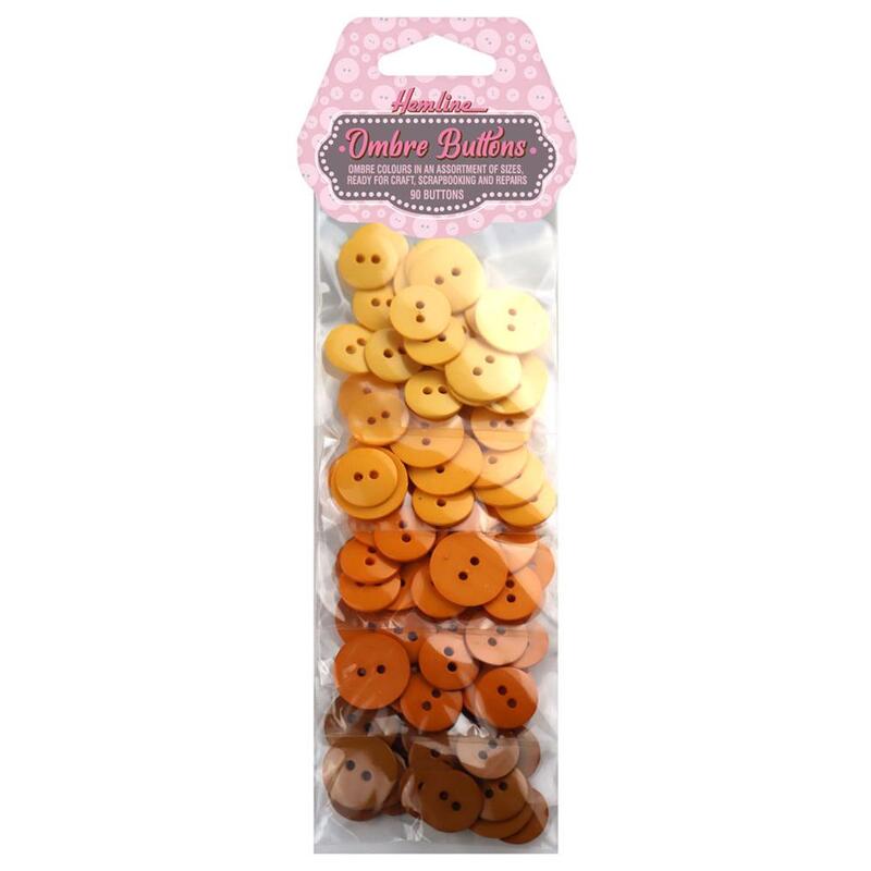 Ombre Buttons, Shades Of ORANGE, 90 buttons per pack