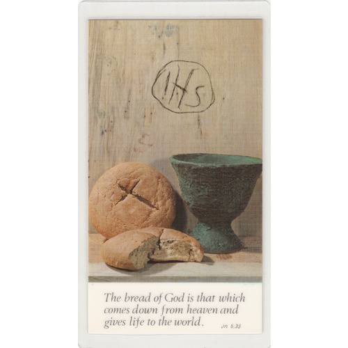 Father Series, Laminated Holy Picture Card, The Bread Of God, 105 x 60mm