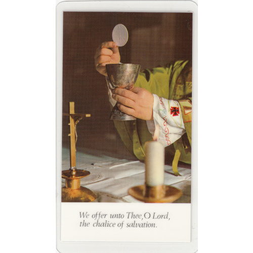 Father Series, Laminated Holy Picture Card, Chalice Of Salvation, 105 x 60mm