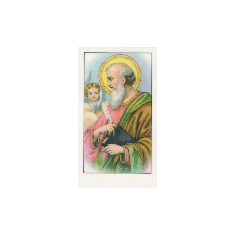 Holy Card, Matthew, Laminated Picture Card, 60mm X 105mm