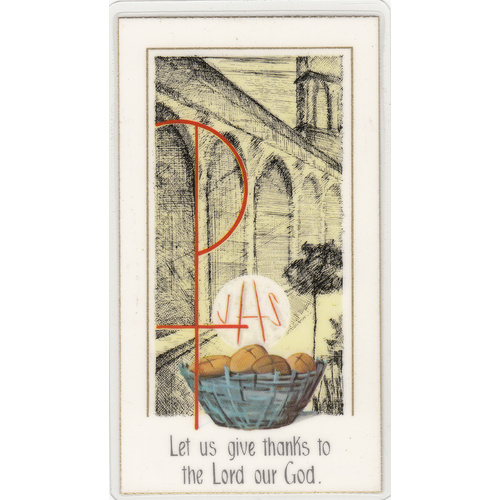 Shrine Series, Laminated Holy Picture Card, Thanks To The Lord, 110 x 60mm