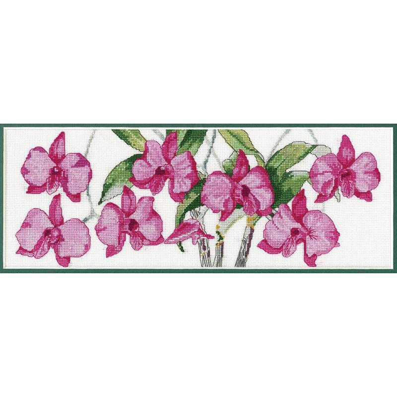 DMC Cooktown Orchid Cross Stitch Kit 35 x 13cm 16ct Aida, Helene Wild HW005