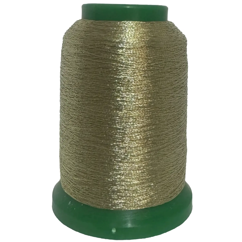 Amann Isamet 0352 GOLD GREEN Metallic Embroidery Thread, 1000m Cone