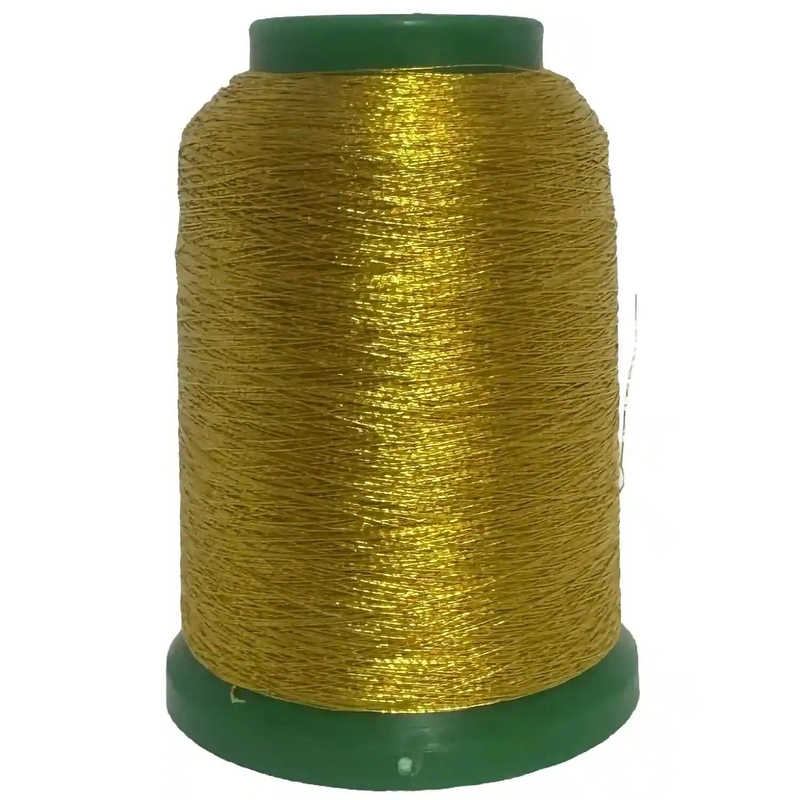 Amann Isamet 0490 Gold Metallic Embroidery Thread, 1000m Cone
