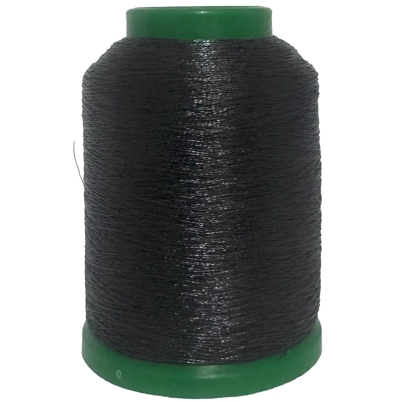 Amann Isamet 1375 BLACK Metallic Embroidery Thread, 1000m Cone
