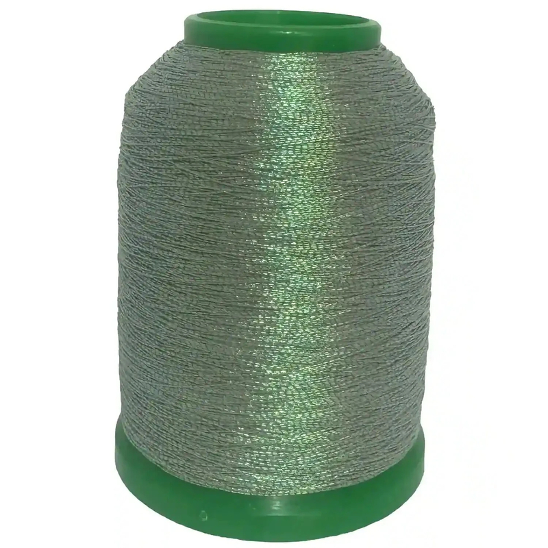 Amann Isamet 9944 PASTEL DARK GREEN Metallic Embroidery Thread, 1000m Cone