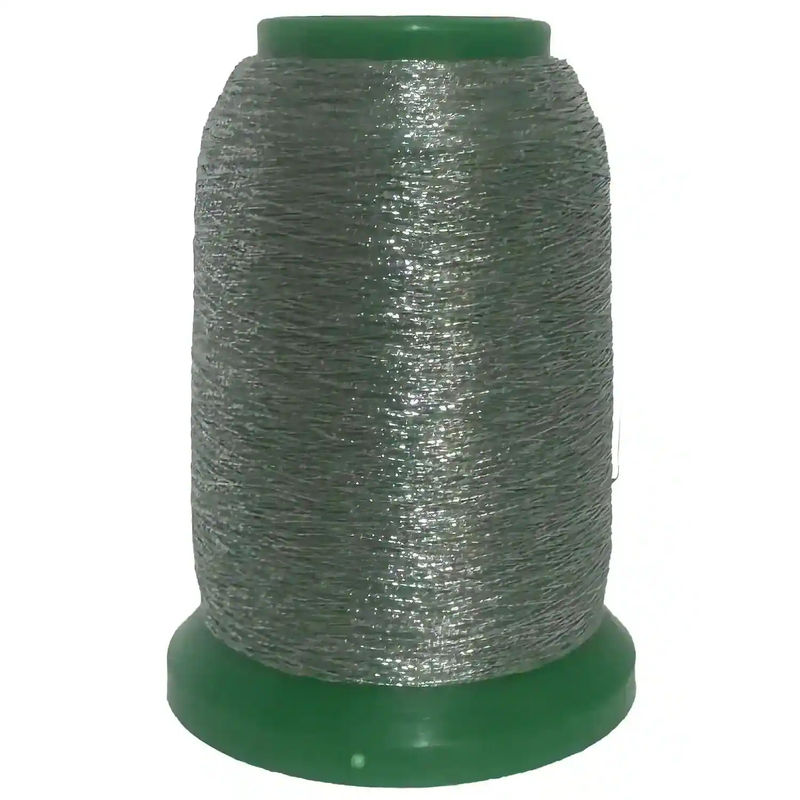 Amann Isamet 9950 SILVER DARK GREEN Metallic Embroidery Thread, 1000m Cone
