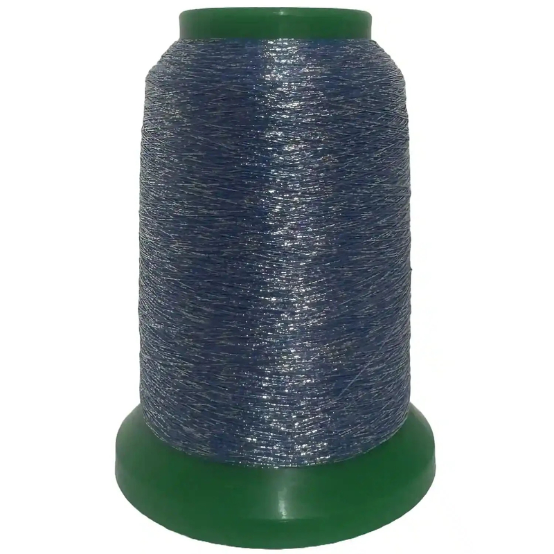 Amann Isamet 9954 SILVER MIDDLE BLUE Metallic Embroidery Thread, 1000m Cone