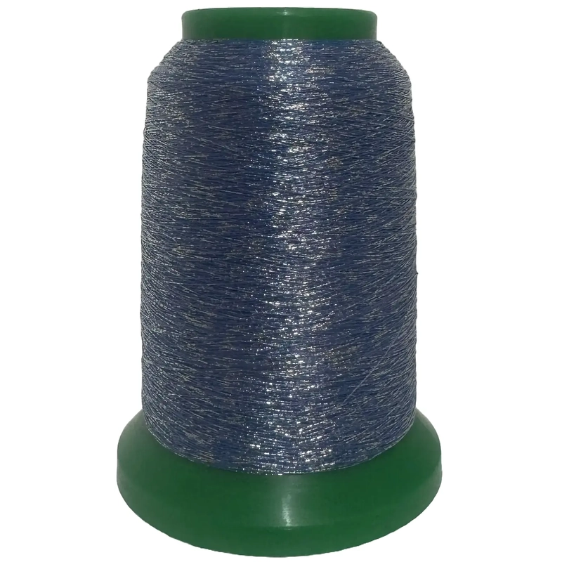Amann Isamet 9954 SILVER MIDDLE BLUE Metallic Embroidery Thread, 1000m Cone