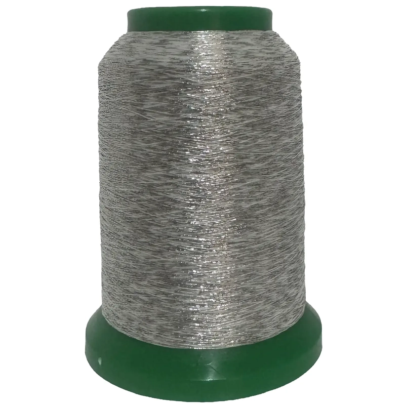 Amann Isamet 9956 SILVER WHITE Metallic Embroidery Thread, 1000m Cone