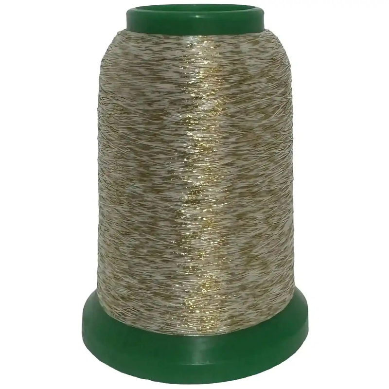 Amann Isamet 9964 GOLD WHITE Metallic Embroidery Thread, 1000m Cone