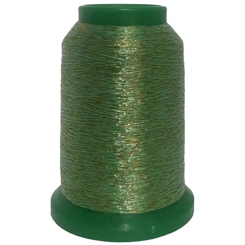Amann Isamet 9966 GOLD GREEN Metallic Embroidery Thread, 1000m Cone