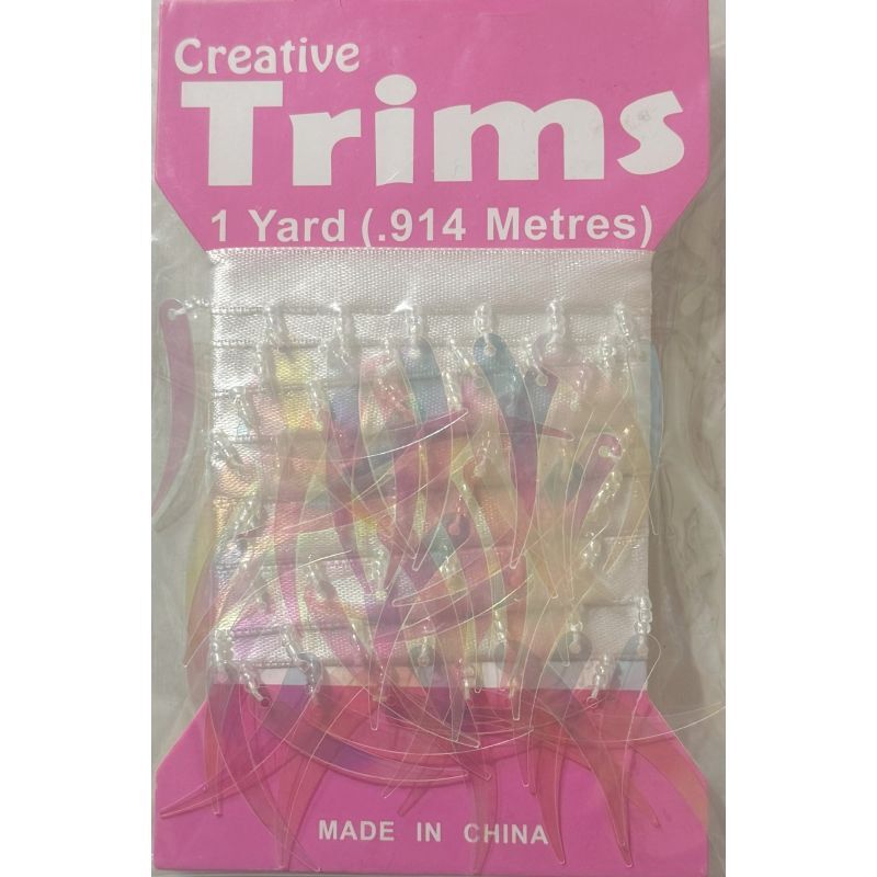 Creative Trims IRIDESCENT Tooth Shape Drop, 1 Yard Pack (Final Stock)