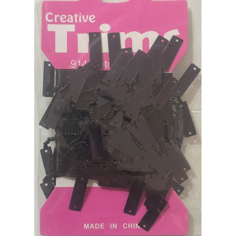 Creative Trims BLACK Rectangle Drop Trim, 1 Yard Pack (Final Stock)