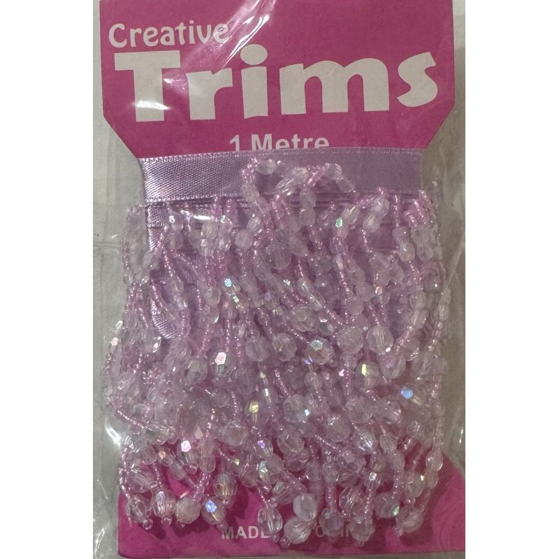 Creative Trims LILAC AB Elongated Pearl Drop, 1 Metre Pack (Final Stock)