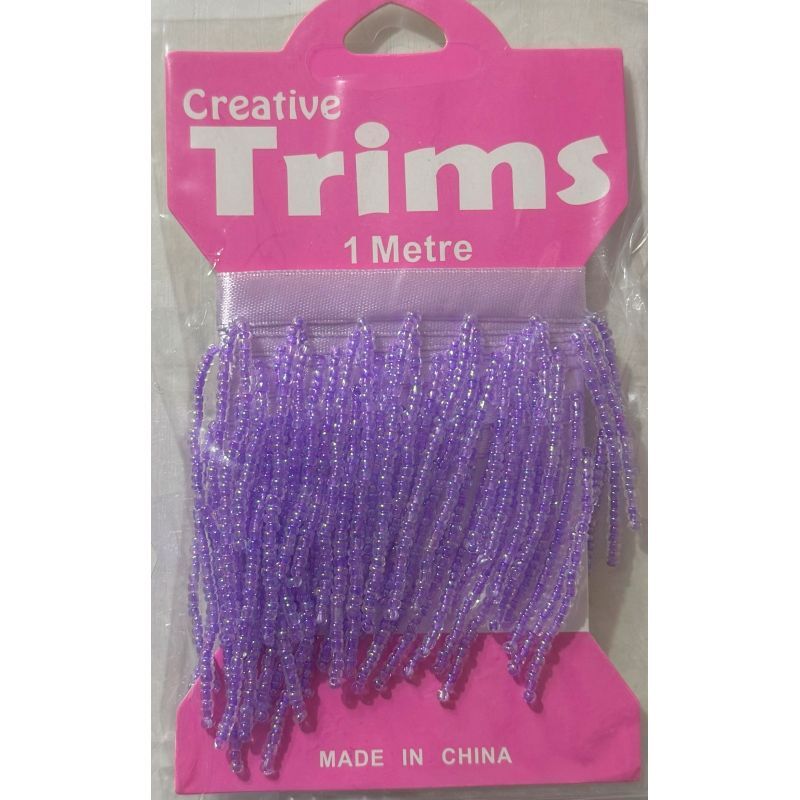 Creative Trims LILAC Seed Bead Drop, 1 Metre Pack (Final Stock)