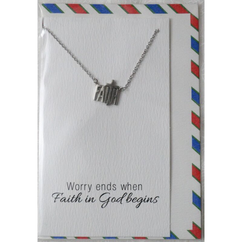 Heartfelt Jewellery, Faith, Pewter Charm On Stainless Steel Chain JE19118