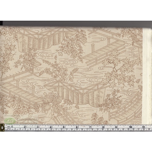 Maywood Studios Japanese Garden, 110cm Wide, Per Metre, Bridges Dark