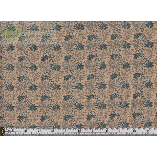Cotton Fabric Regency Garland Vintage Blues, 112cm Wide 106cm REMNANT