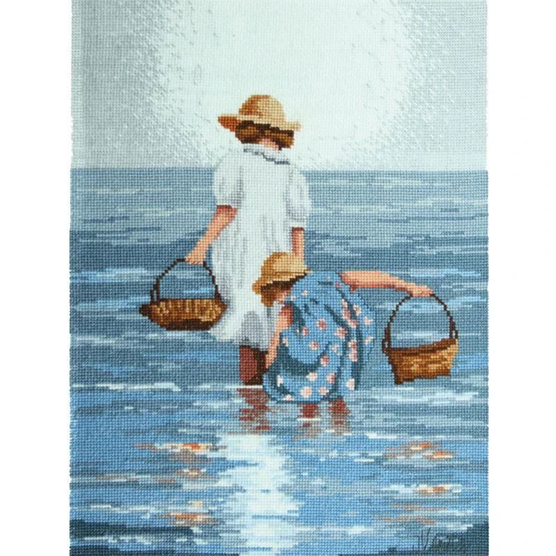 DMC, BY THE SEASHORE Counted Cross Stitch Kit, 22 x 29cm, 16ct Aida, JV003