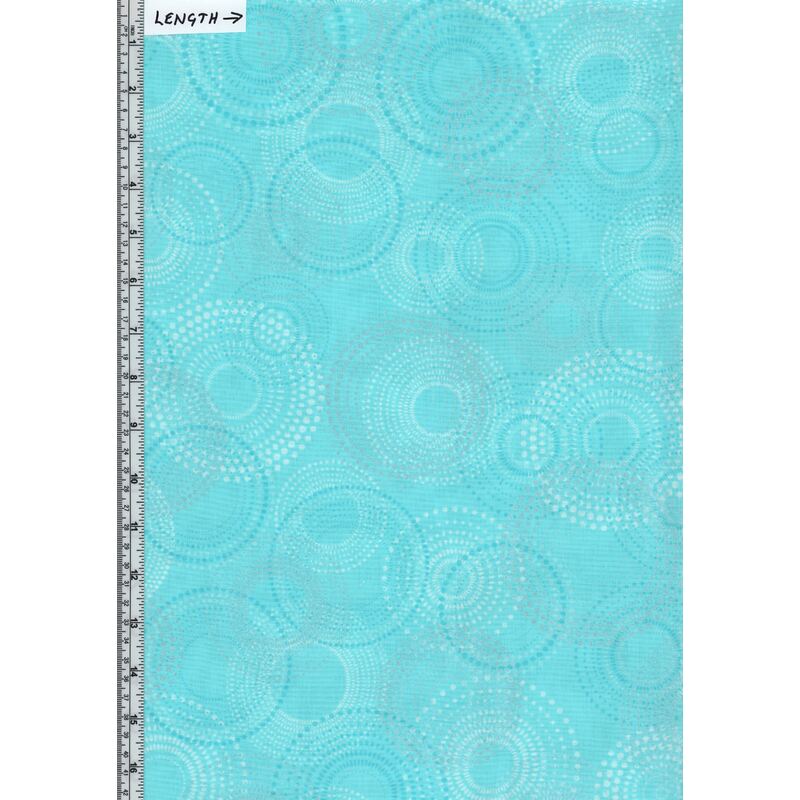 Shimmer & Shine, Shimmery Spirals Turquoise, 110cm Wide Cotton Fabric 0102/1182