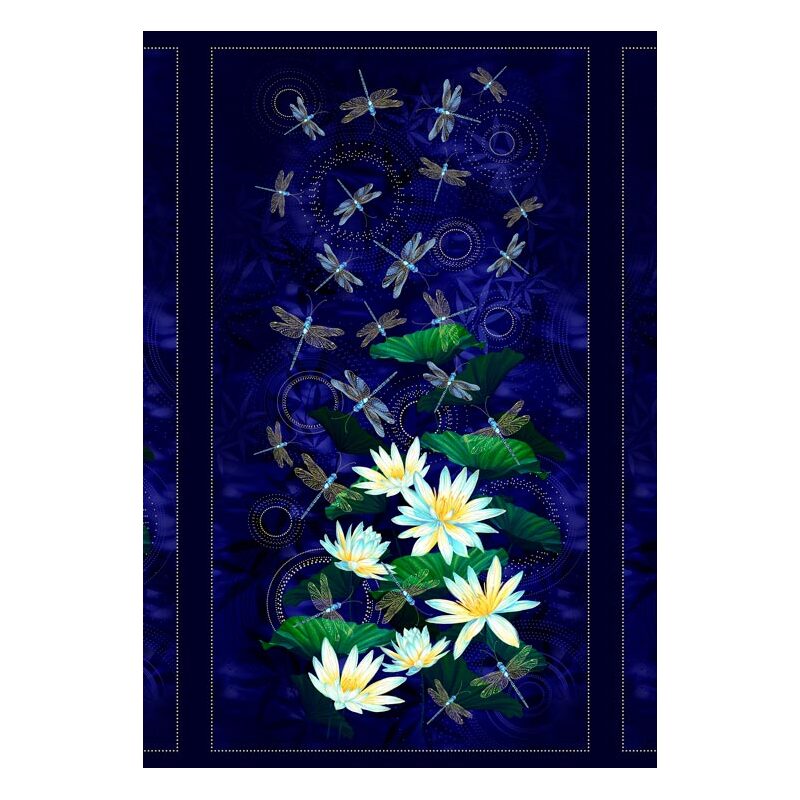 Moonlight Serendade Metallic PANEL, Quilting Fabric, per Panel