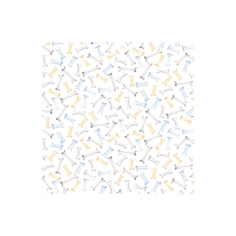 Think Pawsitive Dog Bones on White, 112cm Wide Cotton Fabric 0134-3209