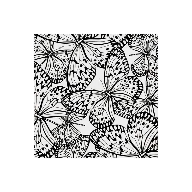 Butterflies (0216) Black on White, 112cm Wide Cotton Quilting Fabric